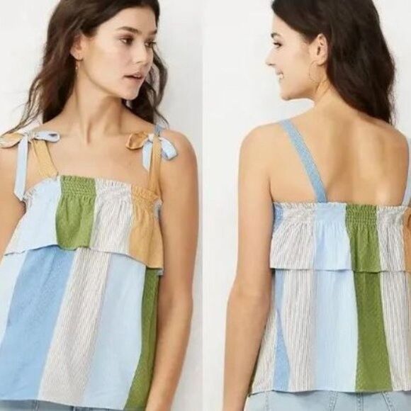 LC Lauren Conrad Beachy Festival Stripe Poolside Paradise Top, Medium - Picture 1 of 8